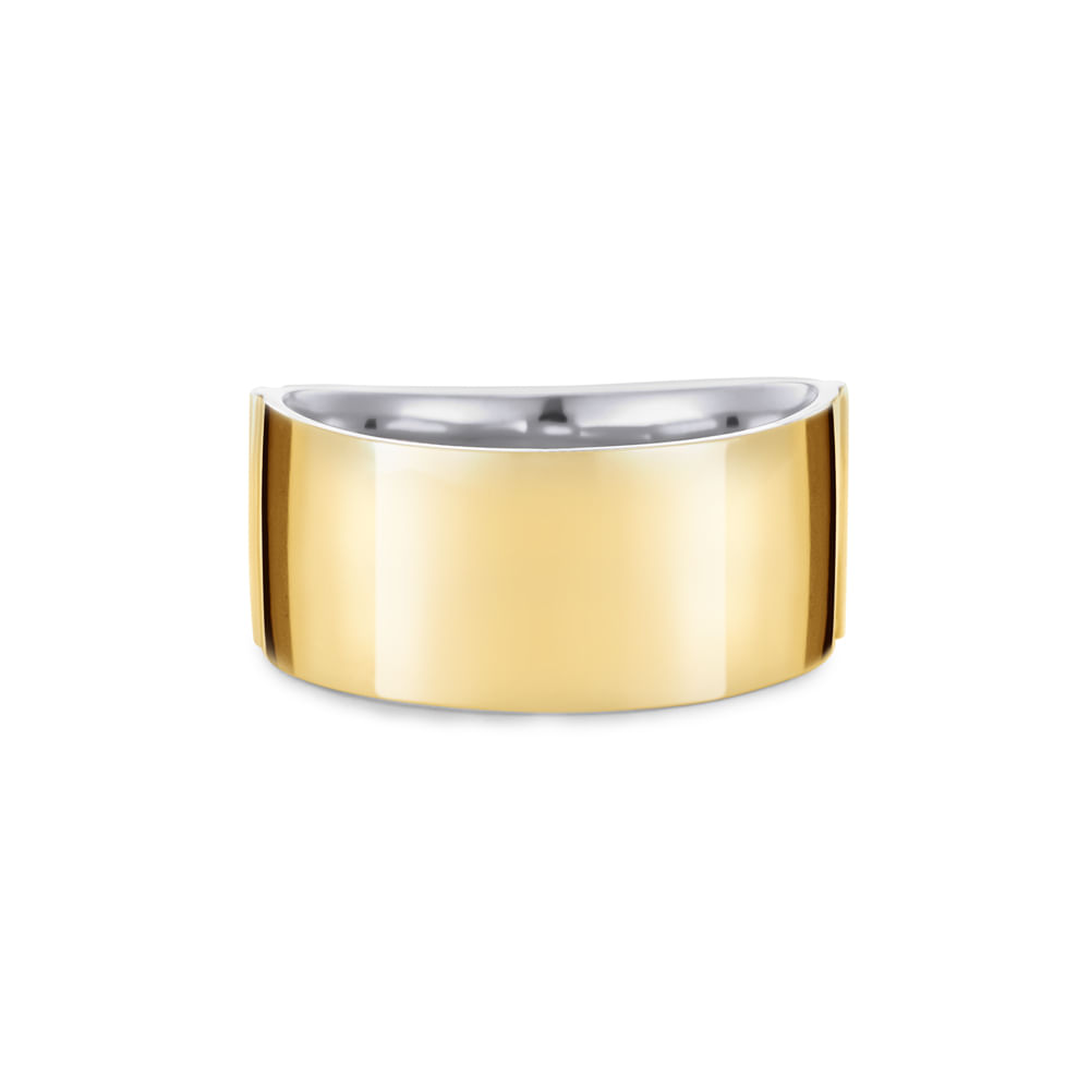 Anel Pop Classico em Prata 925 com Ouro Amarelo 18k