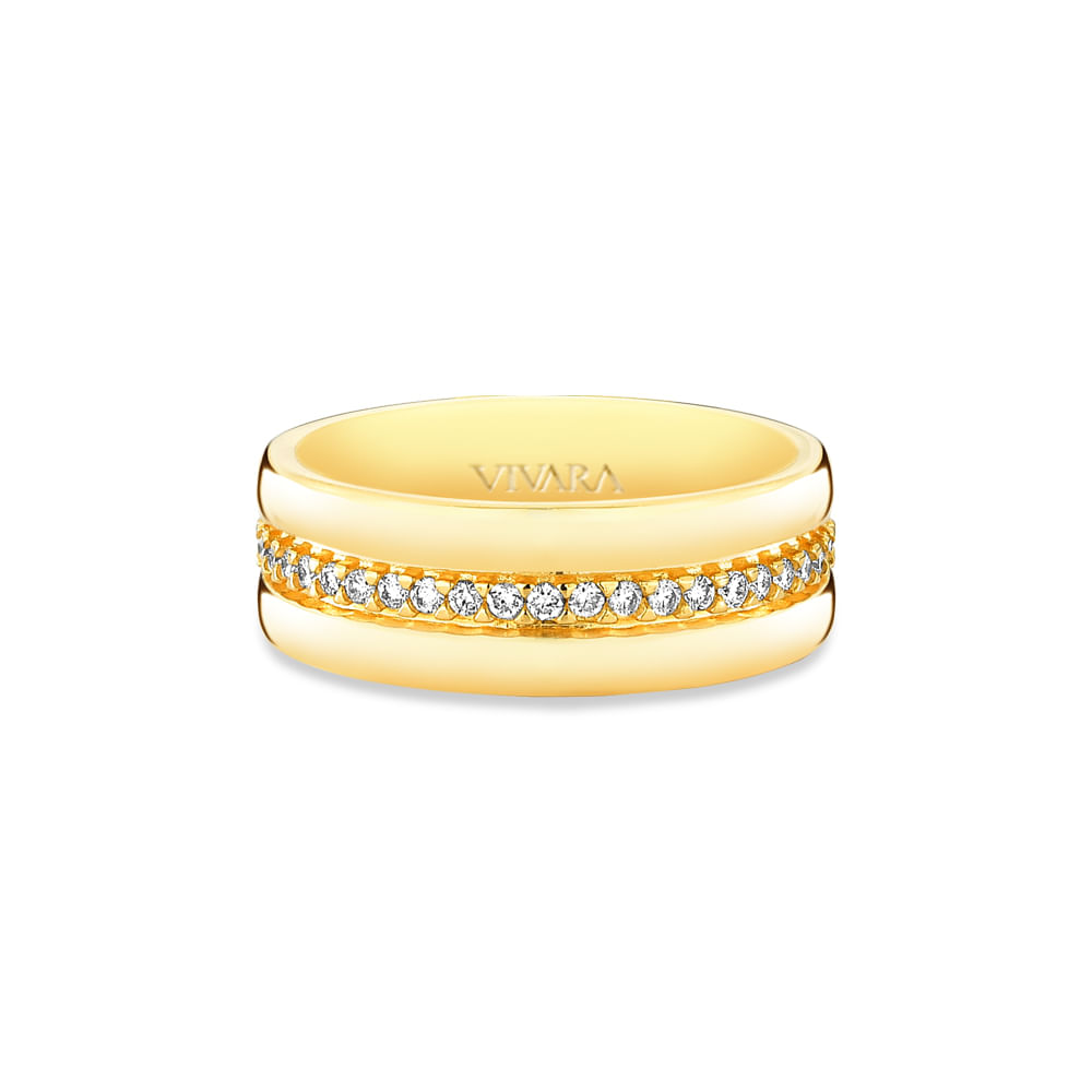 Aliança Love Me em Ouro Amarelo 18k com Diamantes, 6mm