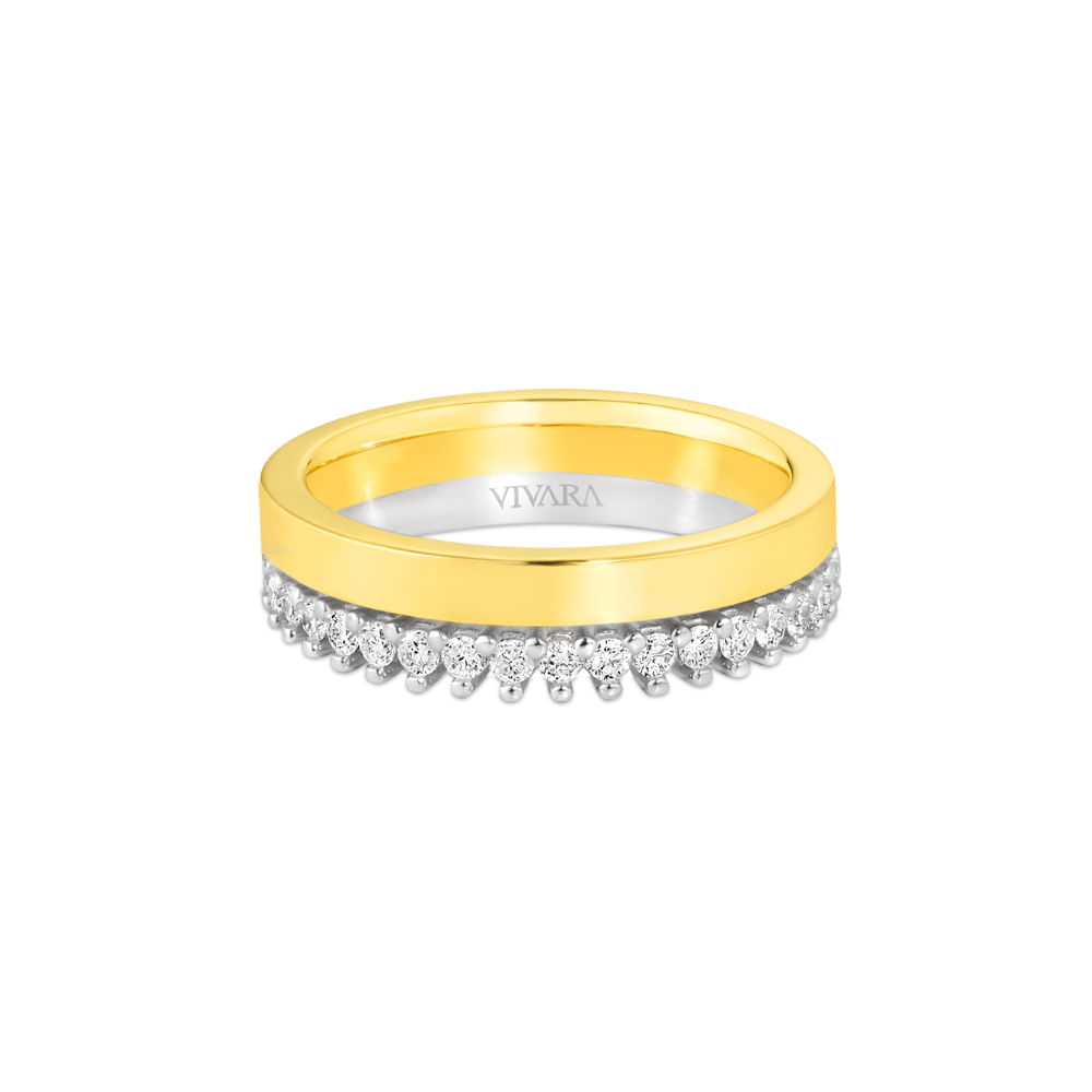 Aliança Essence em Ouro Branco e Ouro Amarelo 18k com Diamantes 0,36 ct, 5,2mm