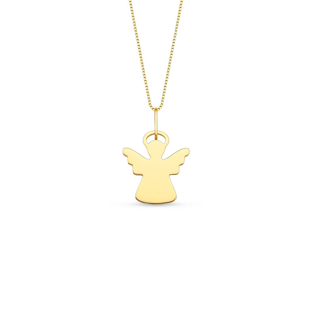 Pingente Personalizável Anjo da Guarda Ouro Amarelo, 19.1mm