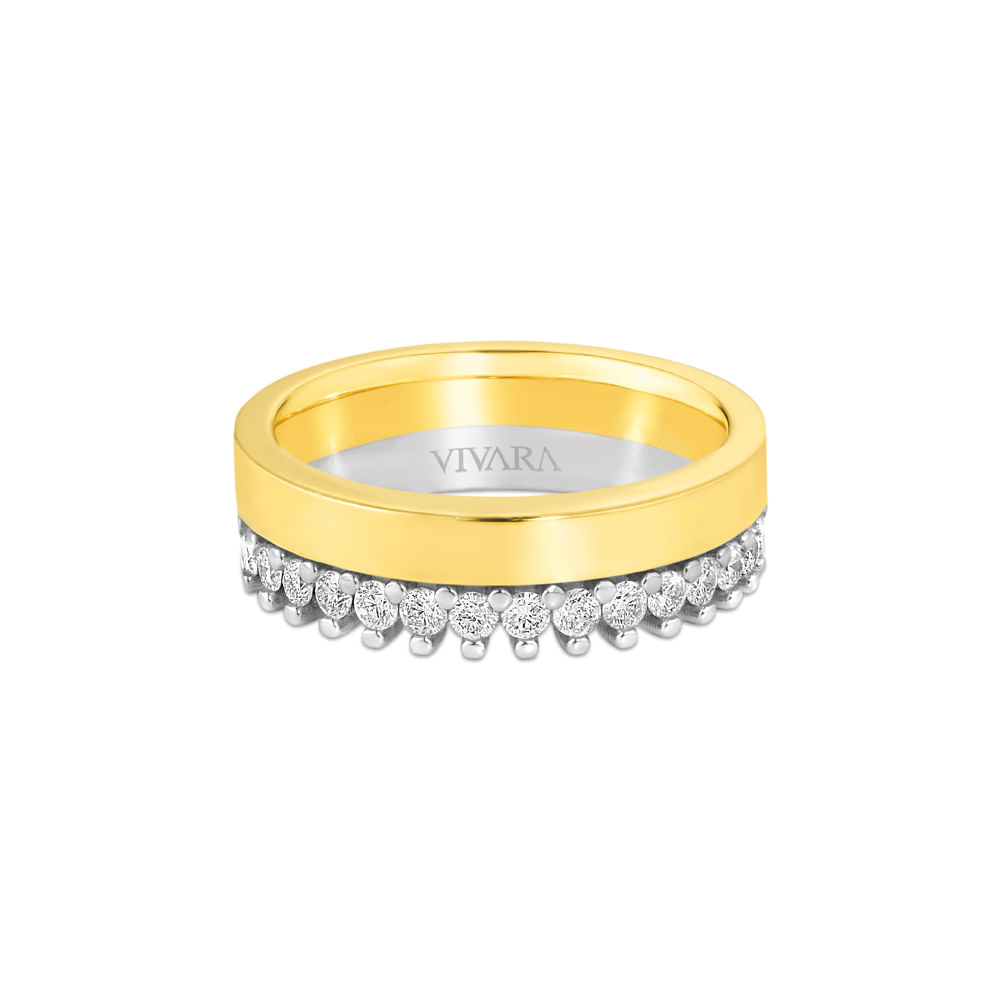 Aliança Essence em Ouro Branco e Ouro Amarelo 18k com Diamantes 0,51 ct