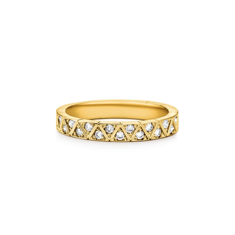 Aliança Icona em Ouro Amarelo 18k com Diamantes 0,32ct, 3mm
