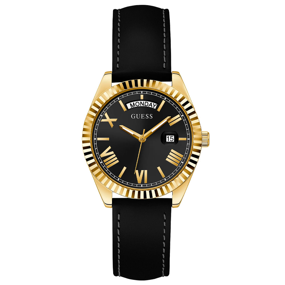 Relógio Guess Feminino Couro Preto