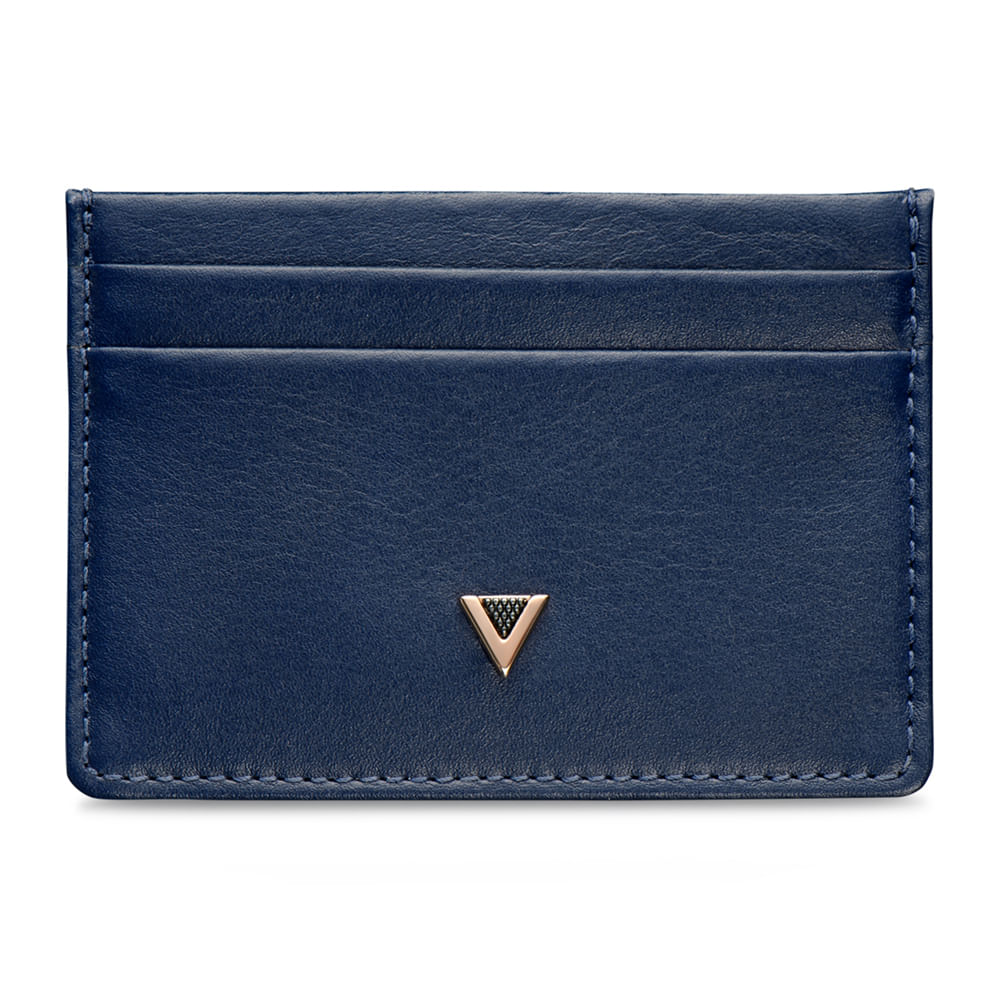 Porta-Cartões Feminino Couro Azul