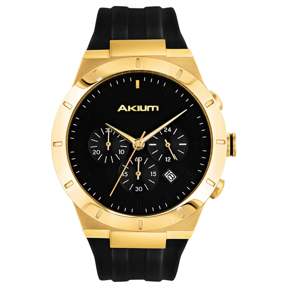 Relógio Akium Masculino Borracha Preto