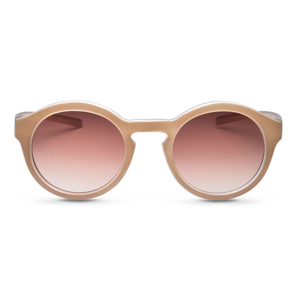 Óculos de Sol Redondo em Acetato Nude
