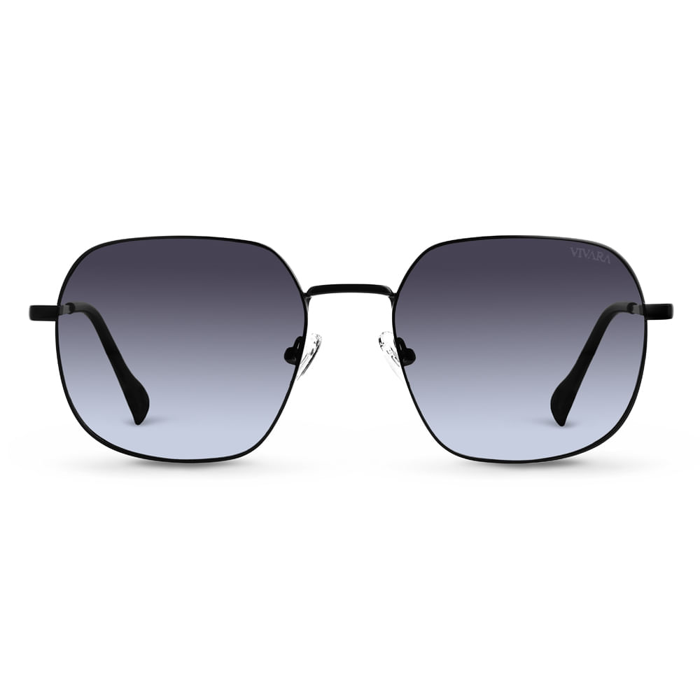 Óculos de Sol Quadrado Metal Preto