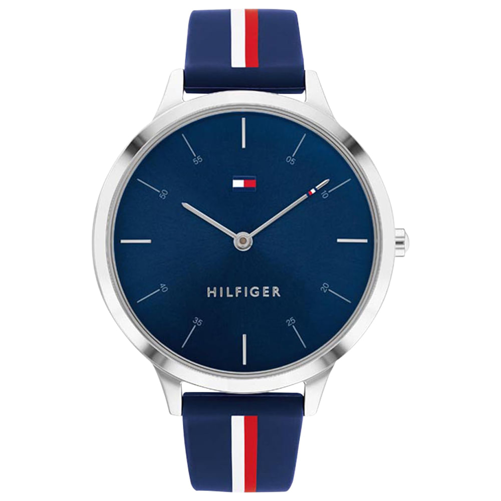 Relógio Tommy Hilfiger Feminino Borracha Azul, Vermelha e Branca 1782499