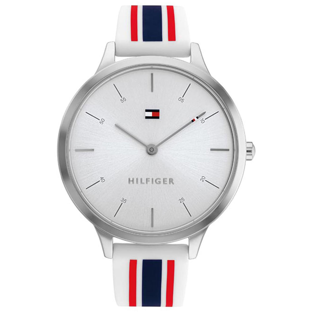 Relógio Tommy Hilfiger Feminino Borracha Azul, Vermelha e Branca 1782498