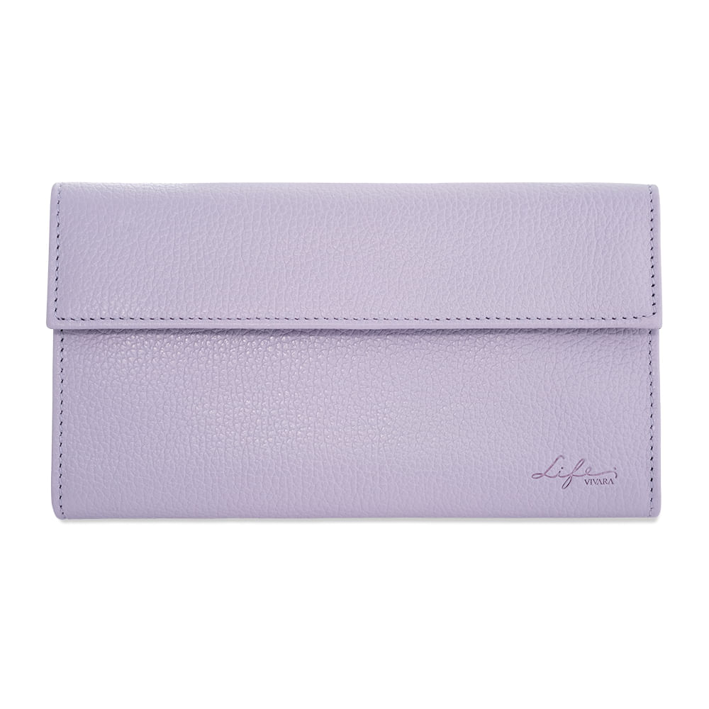 Carteira Grande Life Couro Lilás