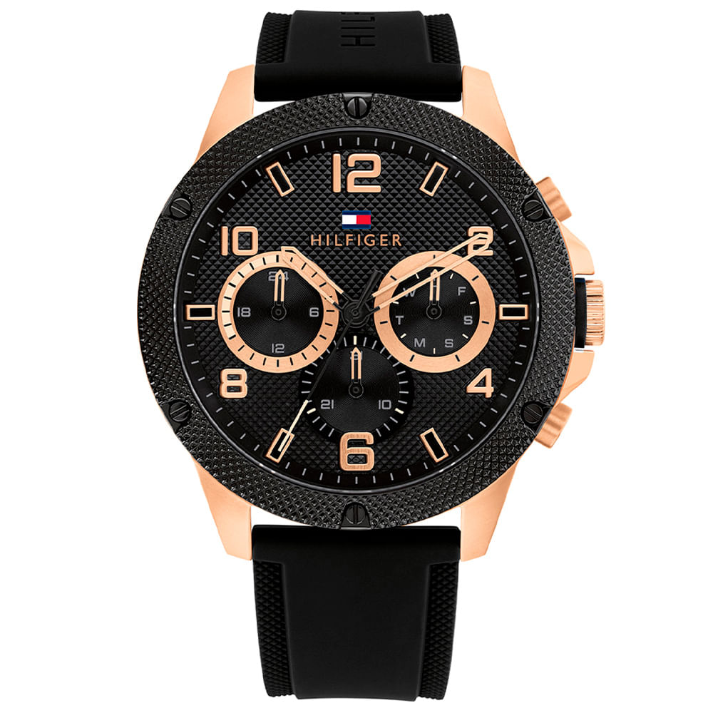 Relógio Tommy Hilfiger Masculino Borracha Preto 1792028