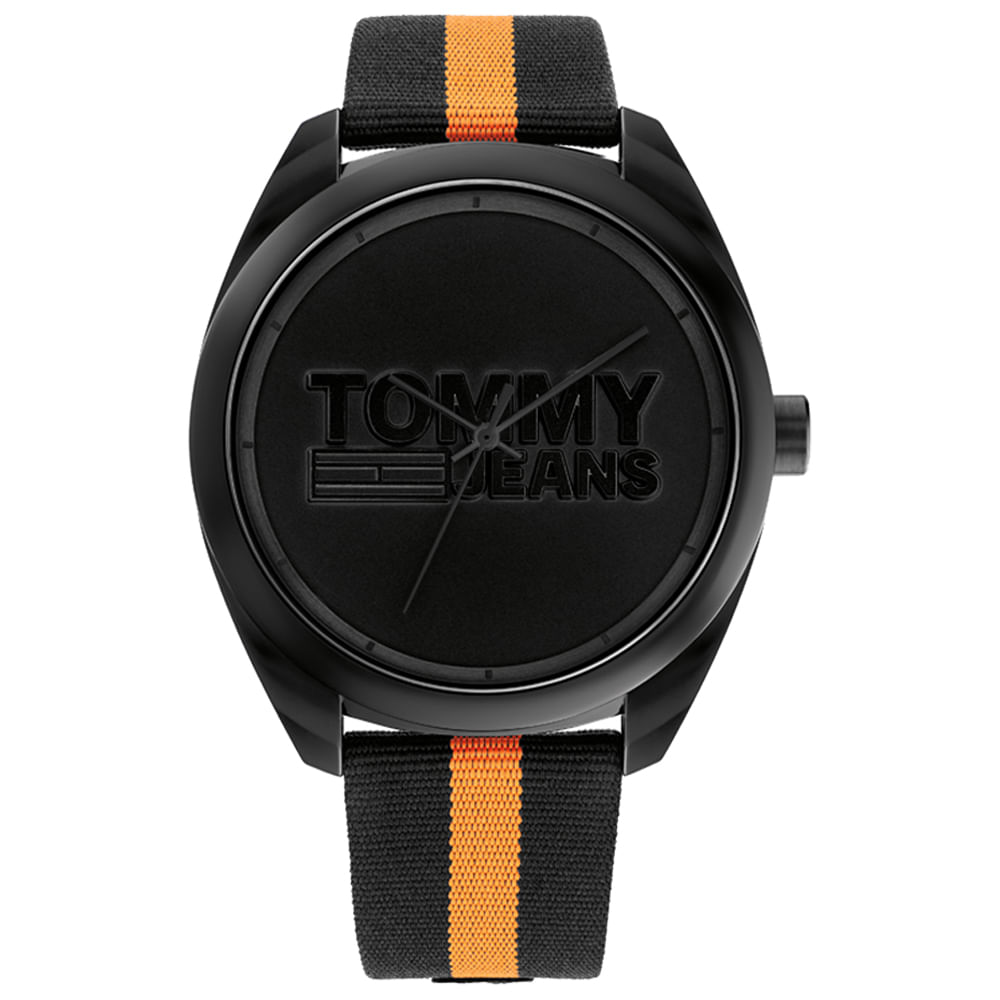 Relógio Tommy Hilfiger Masculino Nylon Preto e Laranja 1792042