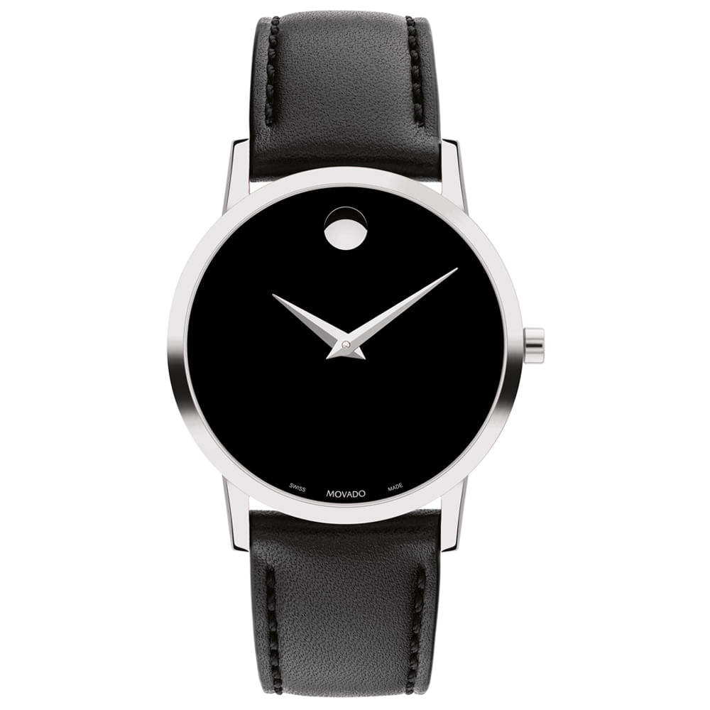 Relógio Movado Feminino Couro Preto 607583