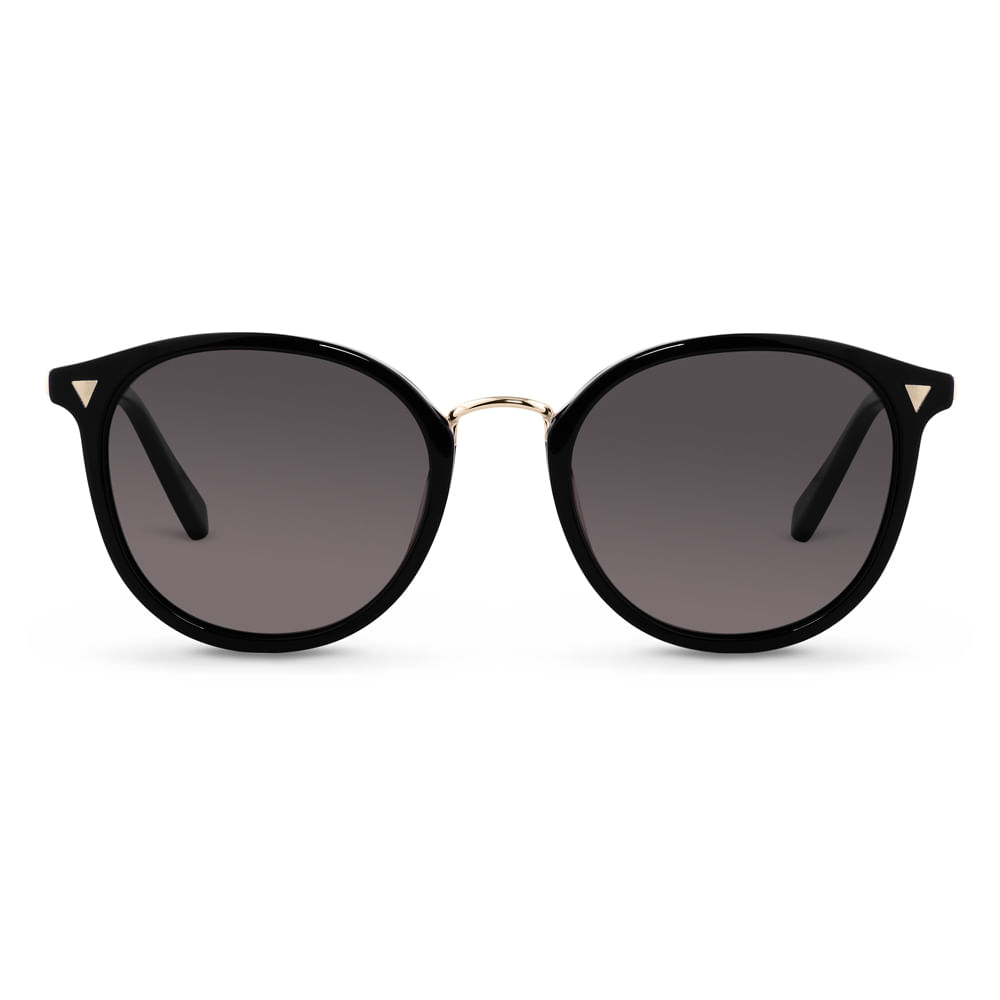 Óculos de Sol Redondo Vivara em Acetato Preto