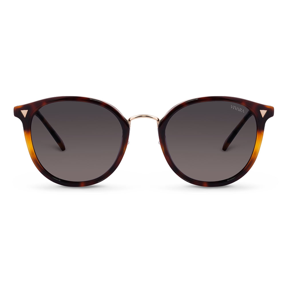 Óculos de Sol Redondo Vivara em Acetato Tartaruga
