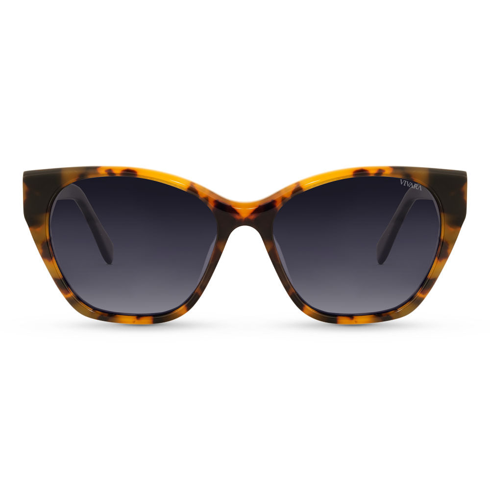 Óculos de Sol Gatinho Vivara em Acetato Amarelo e Tartaruga