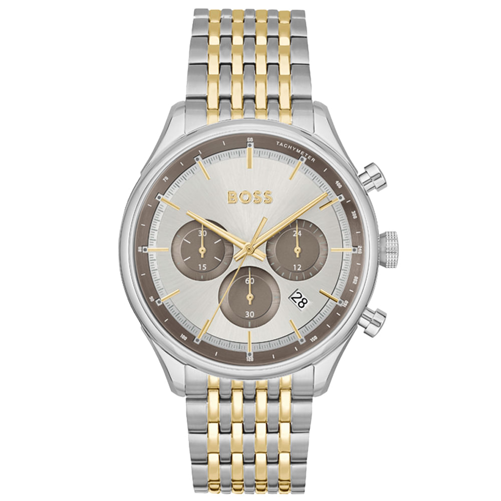 Relógio Boss Masculino Aço Prateado e Dourado 1514053