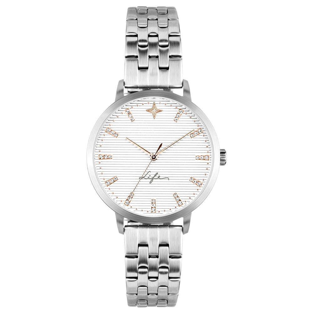 Relógio Life Desafios Feminino Aço Prateado
