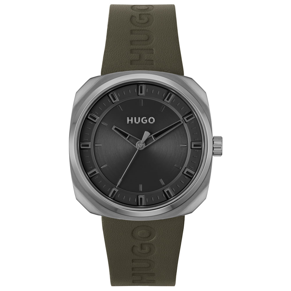 Relógio Hugo Masculino Couro Verde 1530307