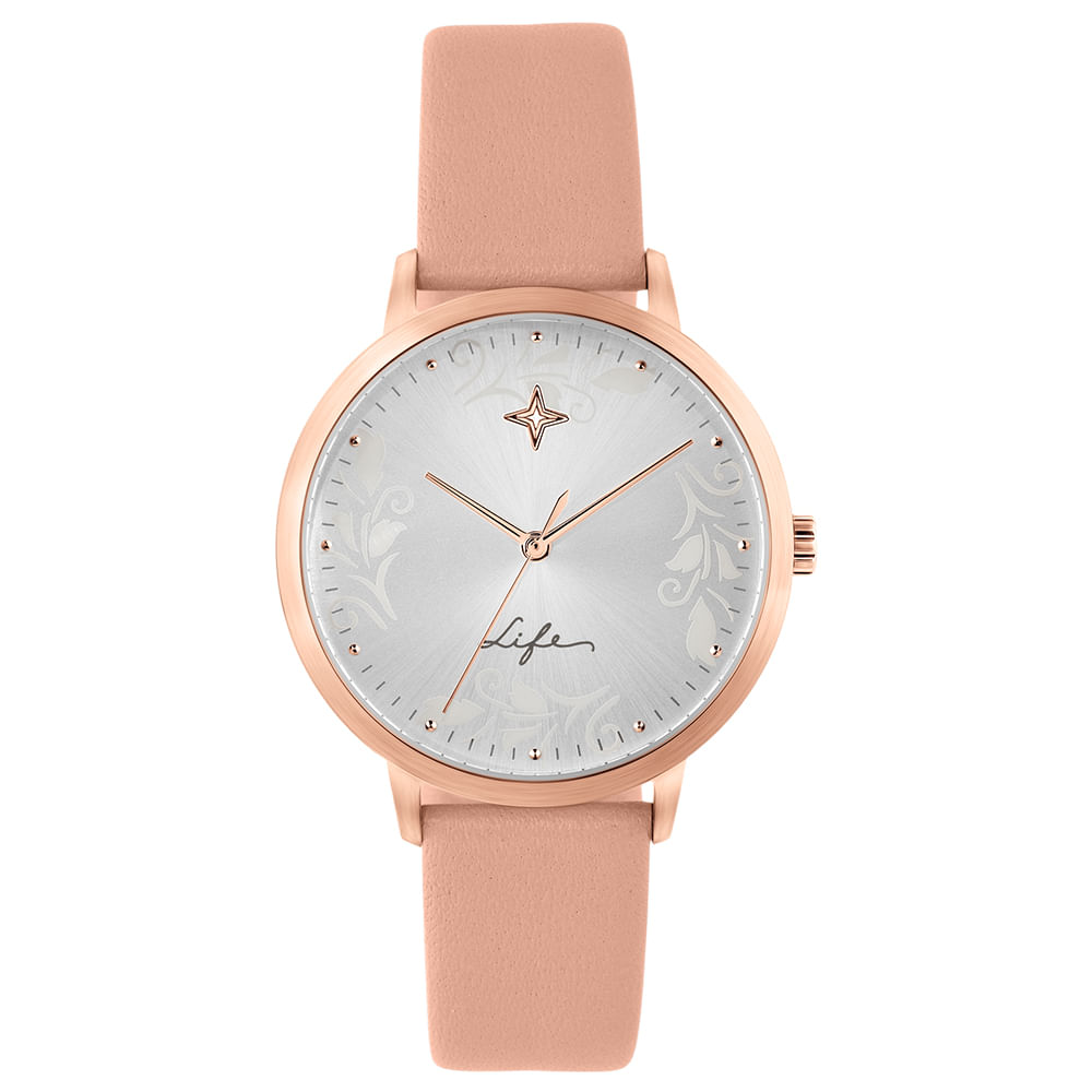 Relógio Life Sonhos Feminino Couro Rosé