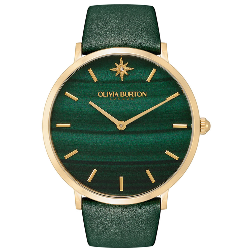 Relógio Olivia Burton Feminino Couro Dourado 24000067