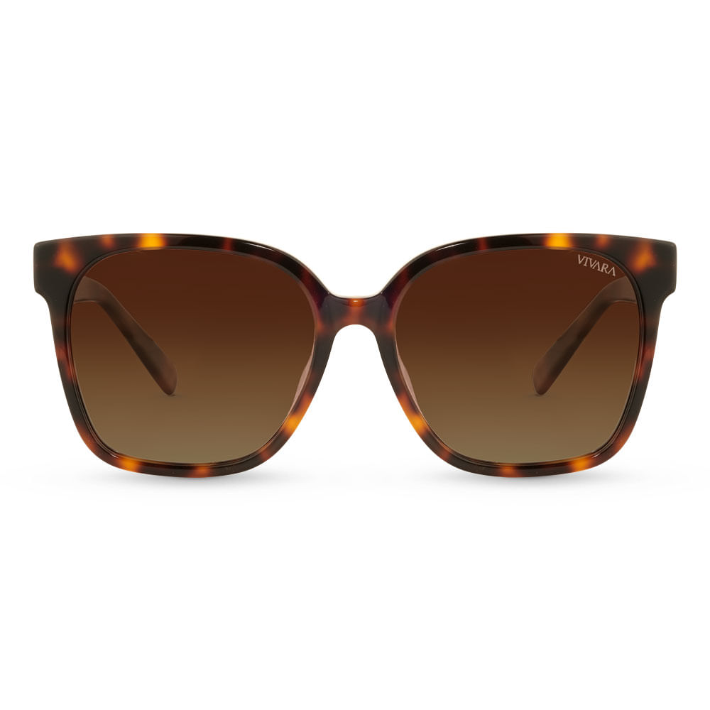 Óculos de Sol Quadrado Vivara em Acetato Tartaruga