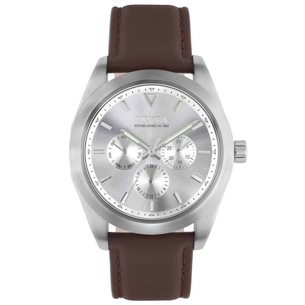 Relógio Vivara Pantanal Masculino Couro Marrom