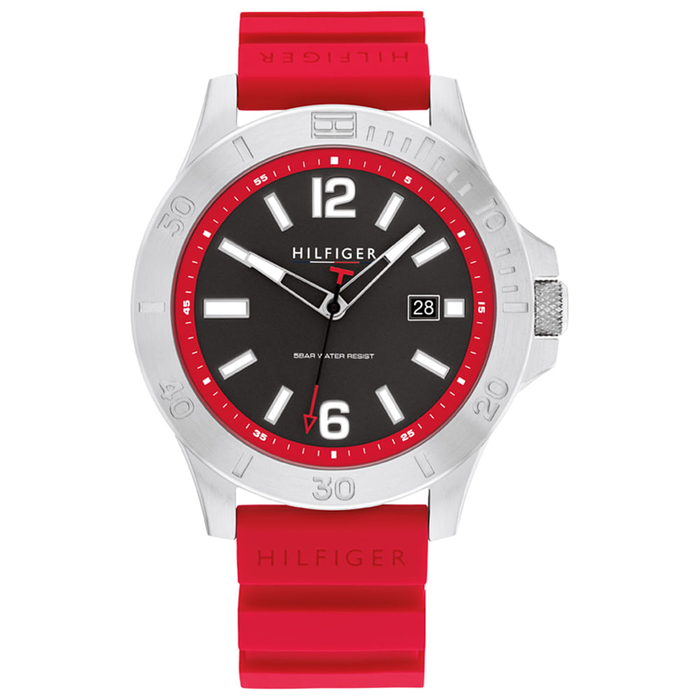 Relógio Tommy Hilfiger Masculino Borracha Vermelho 1710540
