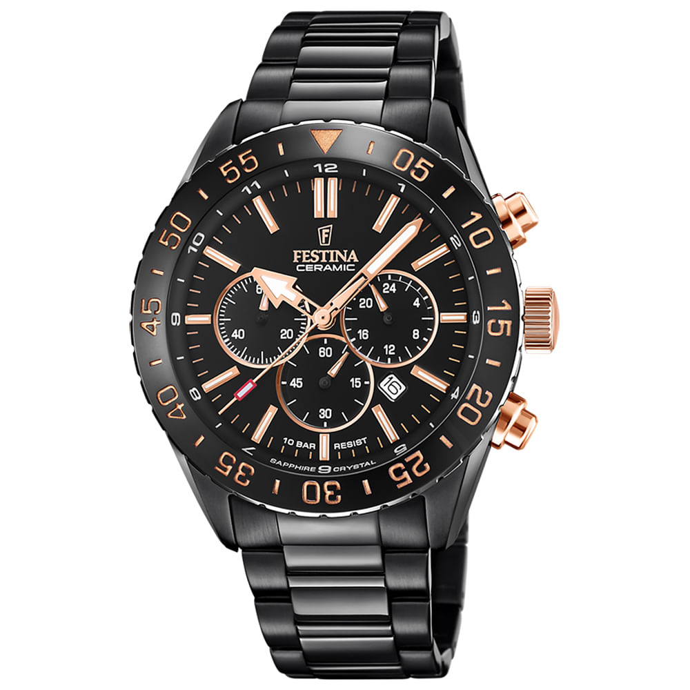 Relógio Festina Masculino Aço Preto