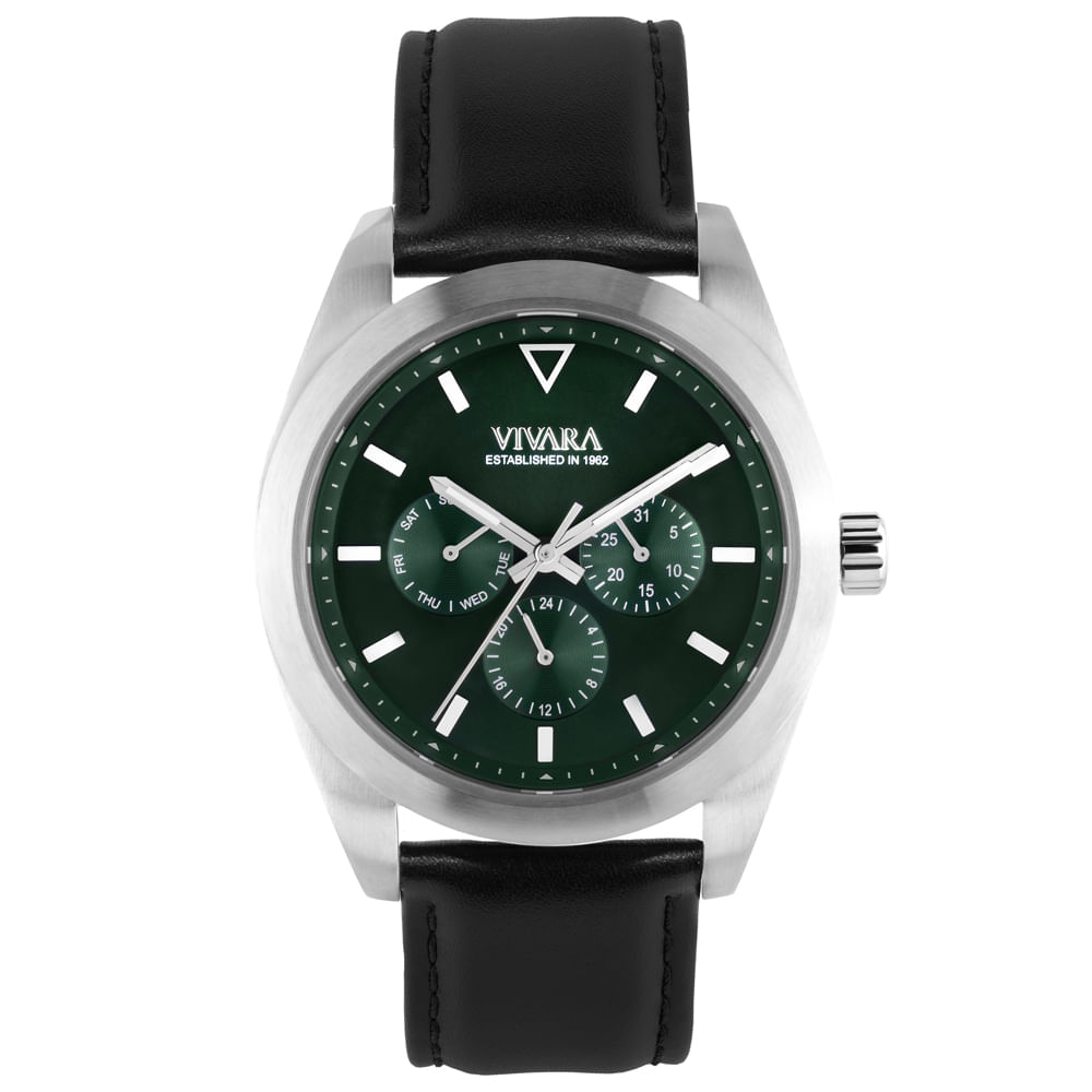 Relógio Vivara Pantanal Masculino Couro Preto
