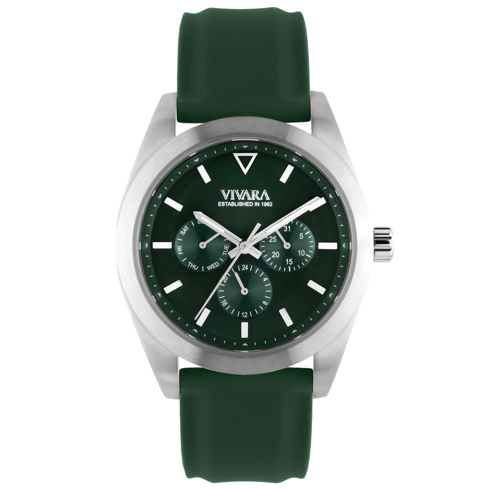 Relógio Vivara Pantanal Masculino Borracha Verde