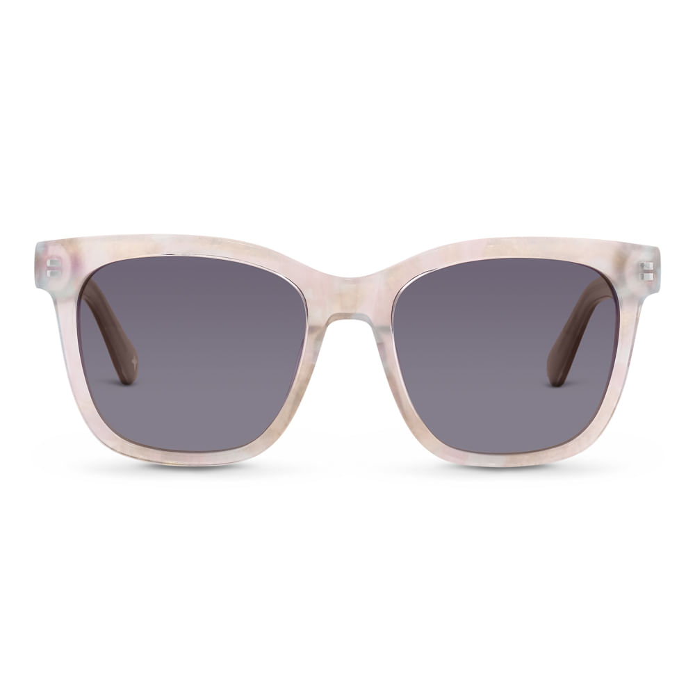 Óculos Life de Sol Quadrado em Acetato Pérola