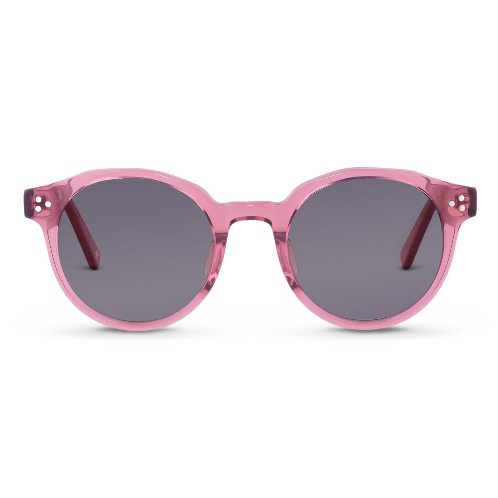 Óculos de Sol Life Redondo em Acetato Burgundy