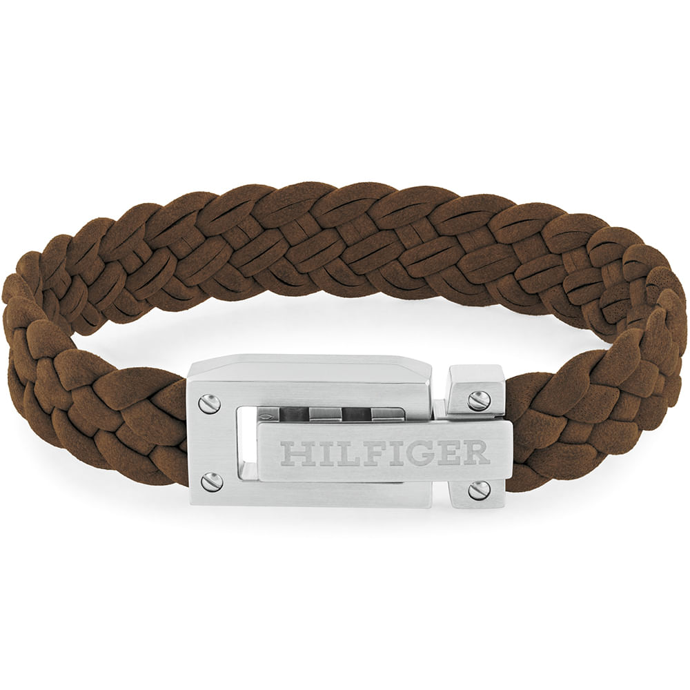Pulseira Masculina Tommy Hilfiger em Suede Marrom - 2790516