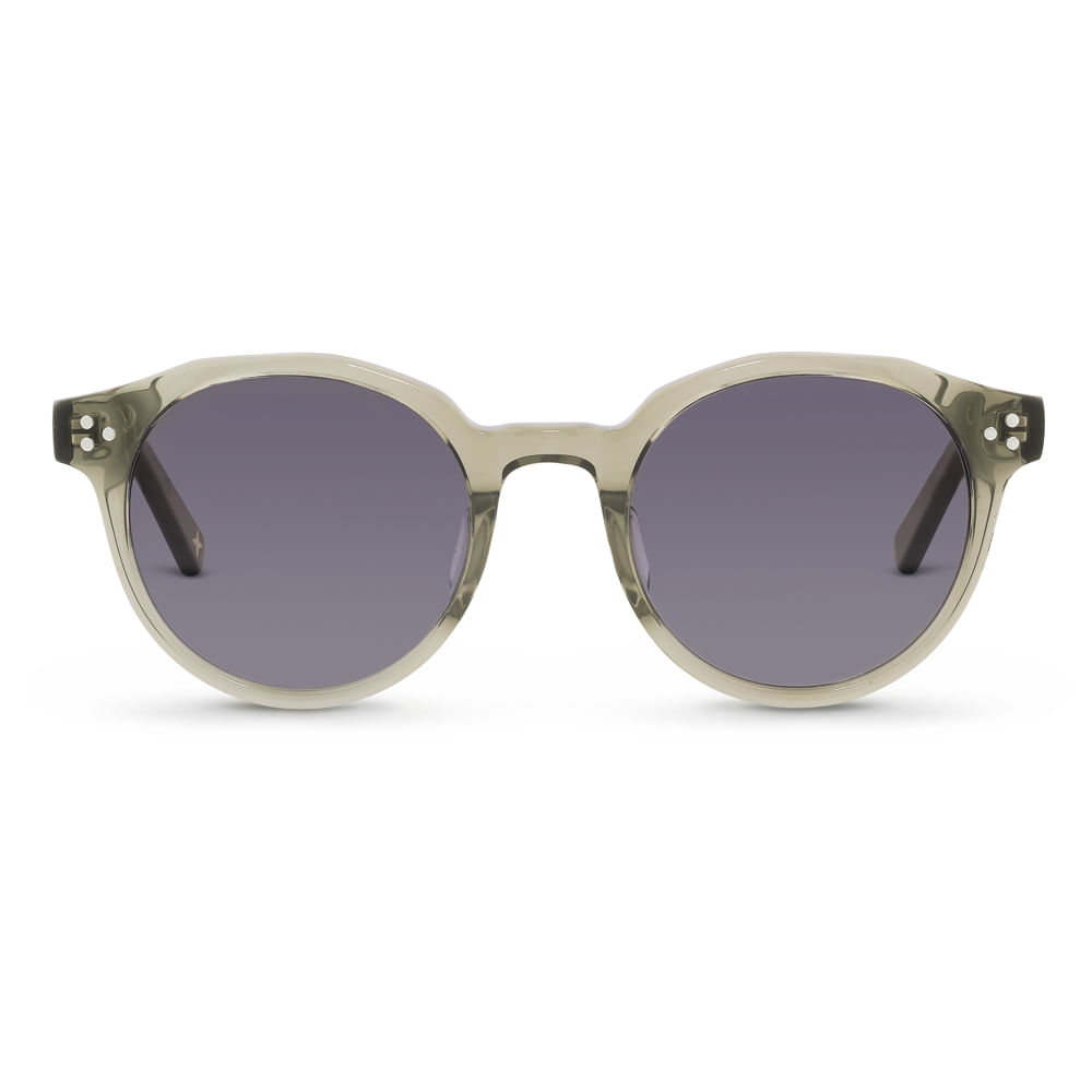 Óculos de Sol Life Redondo em Acetato Verde Oliva