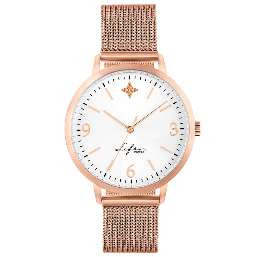 Relógio Life Realizações Feminino Aço Rosé