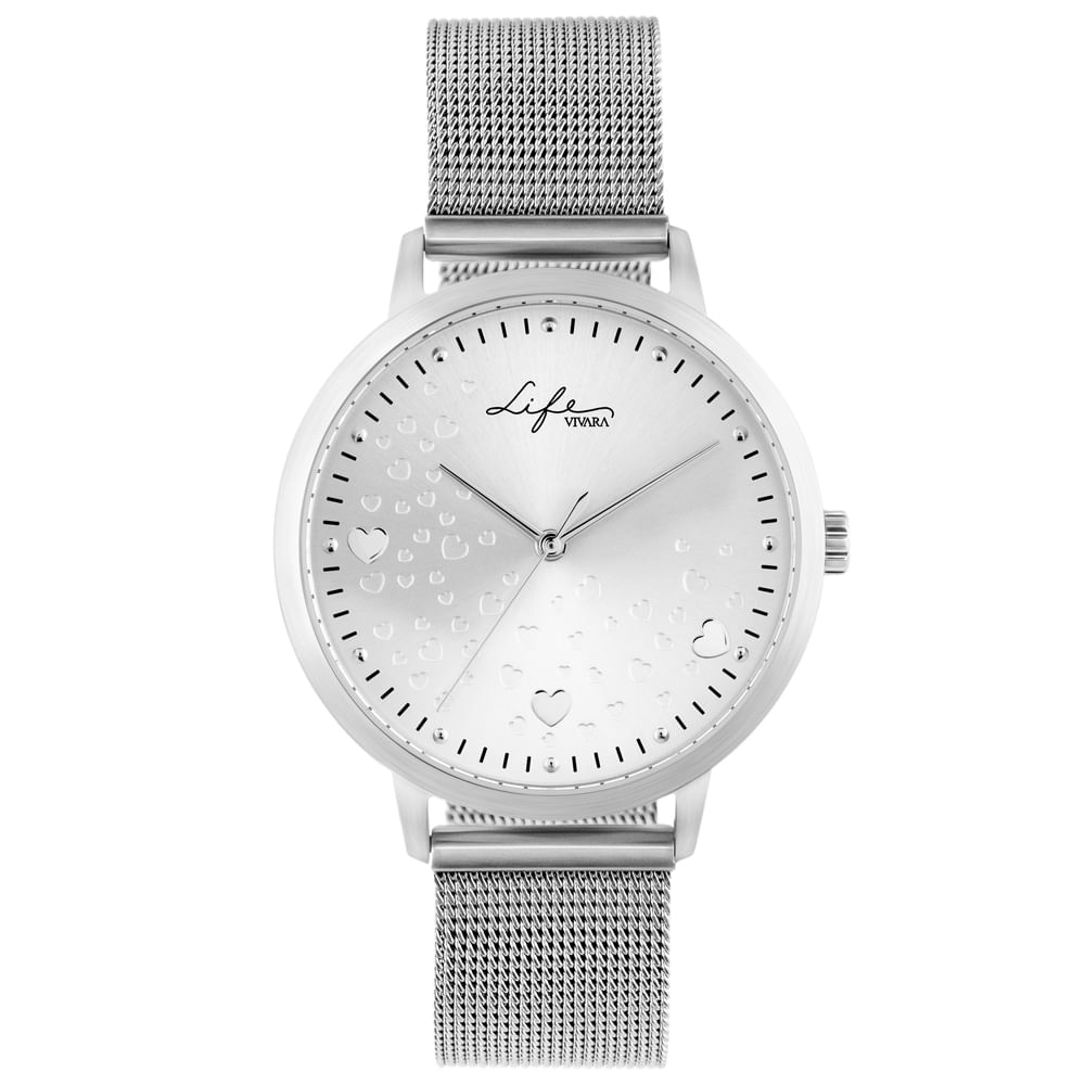 Relógio Life Amor Feminino Aço Prateado