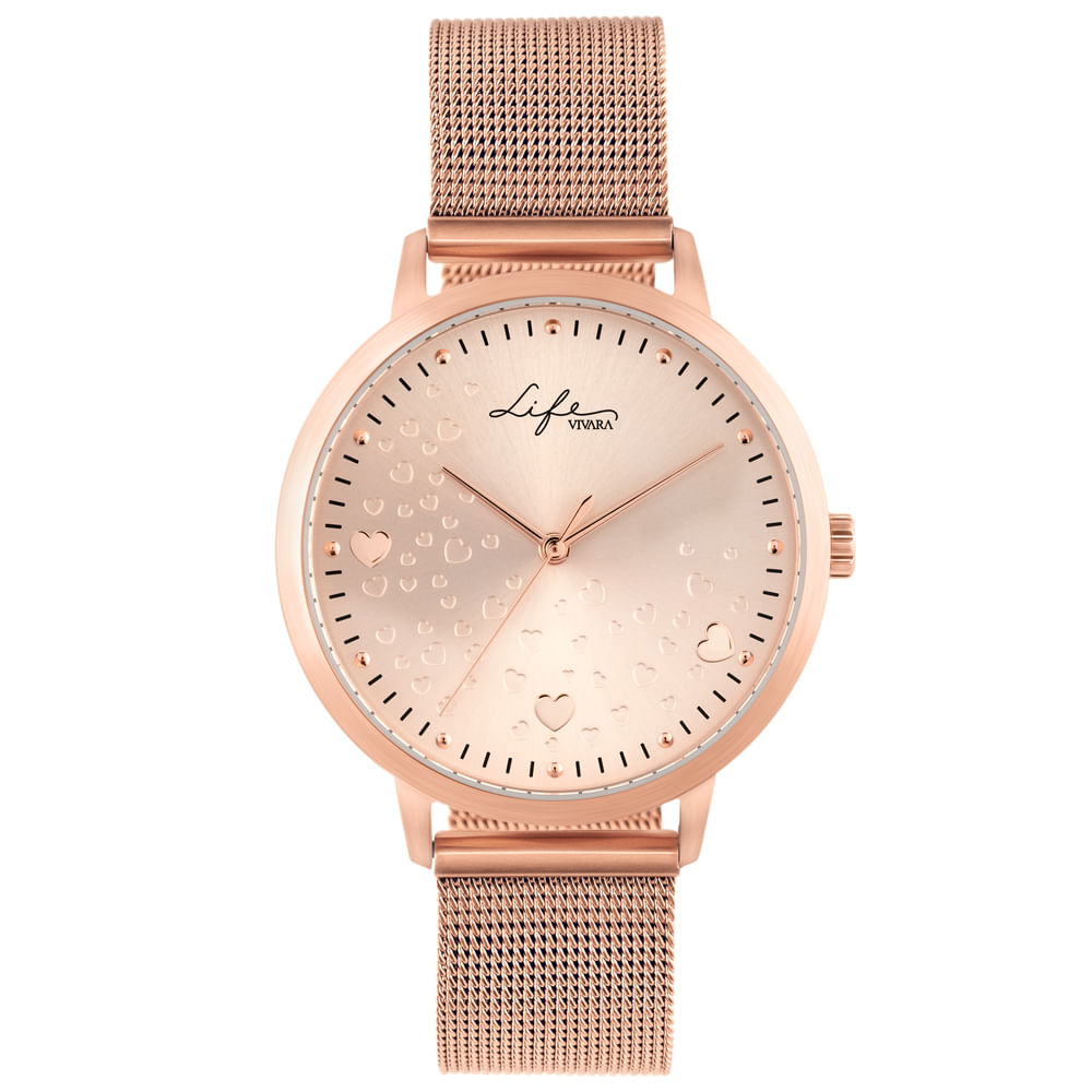 Relógio Life Amor Feminino Aço Rosé