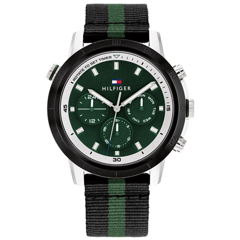 Relógio Tommy Hilfiger Masculino Material Reciclado Preto e Verde 1792107