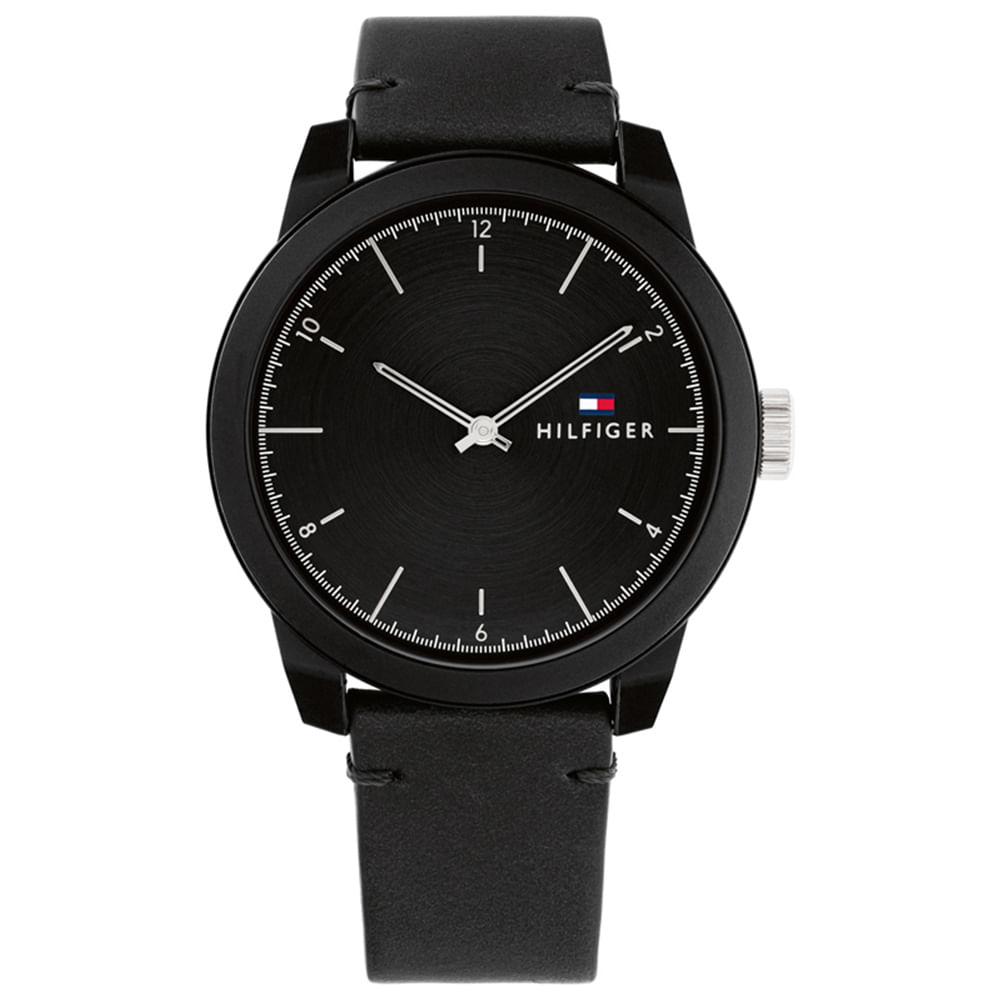 Relógio Tommy Hilfiger Masculino Couro Preto 1710542