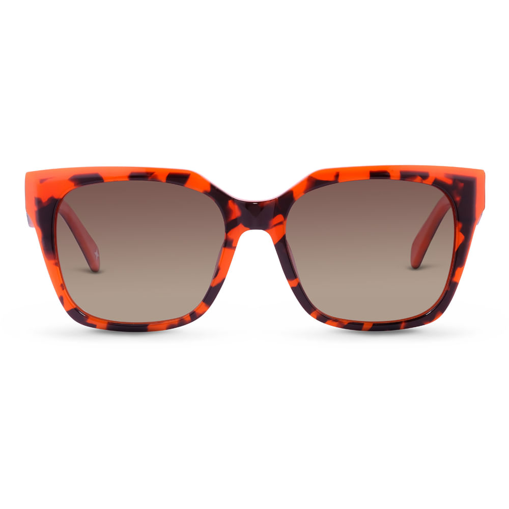 Óculos de Sol Life Gatinho em Acetato Tartaruga e Laranja