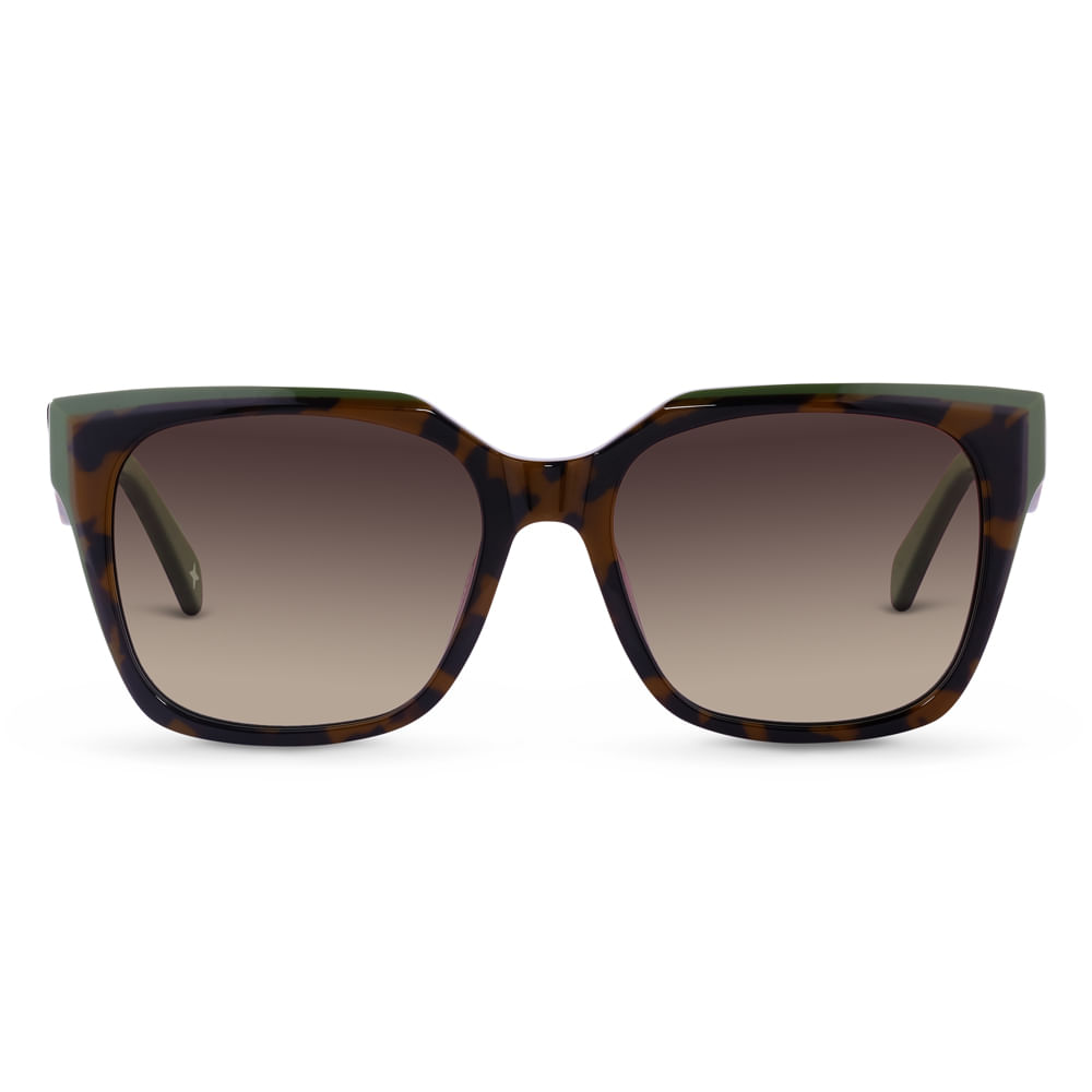 Óculos de Sol Life Gatinho em Acetato Tartaruga e Verde