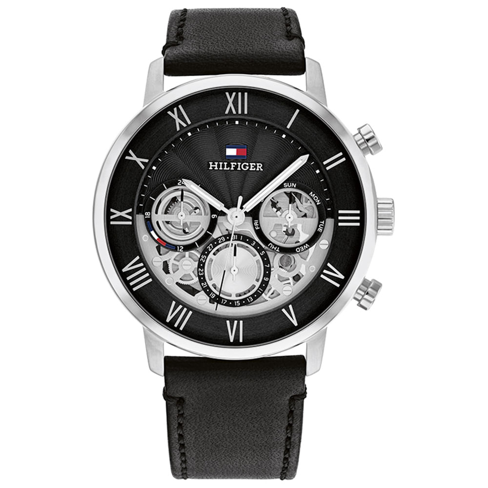 Relógio Tommy Hilfiger Masculino Couro Preto 1710565