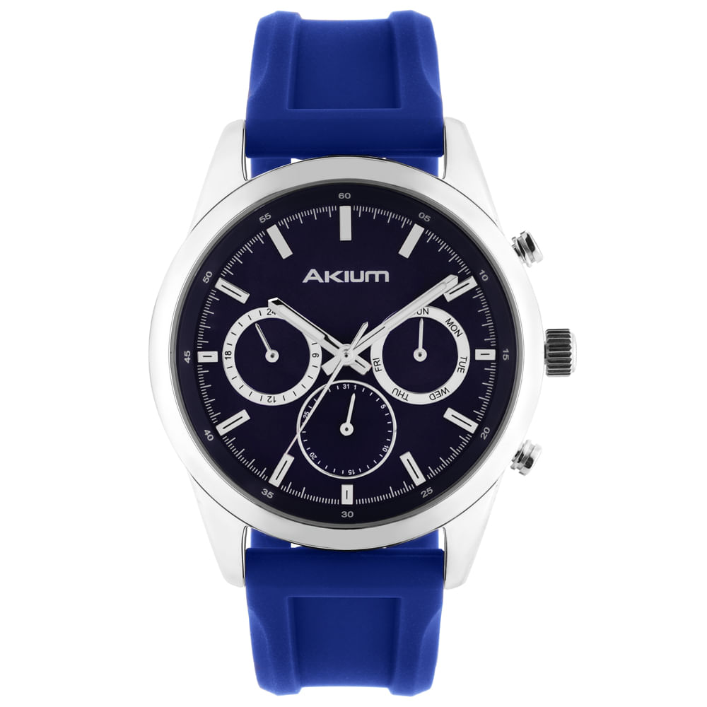 Relógio Akium Cityrun Masculino Borracha Azul Marinho