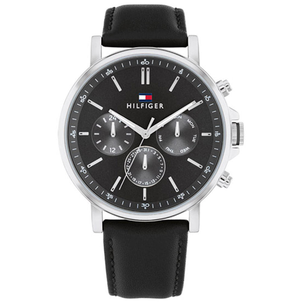 Relógio Tommy Hilfiger Masculino Couro Preto 1710586
