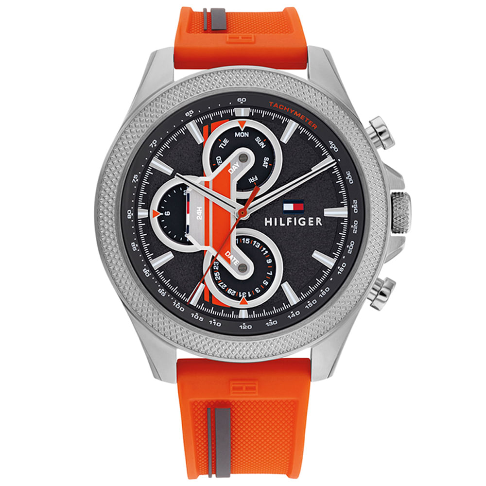 Relógio Tommy Hilfiger Masculino Borracha Laranja 1792084