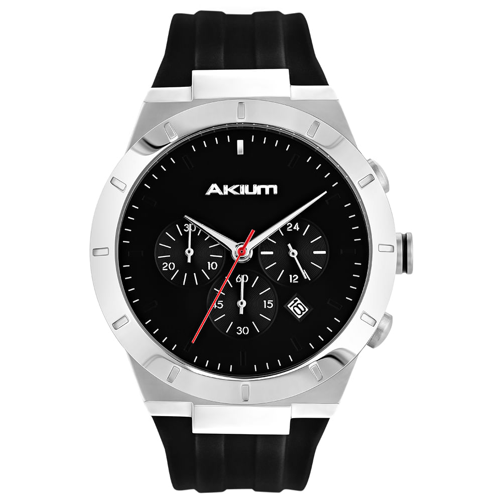 Relógio Akium Masculino Borracha Preto