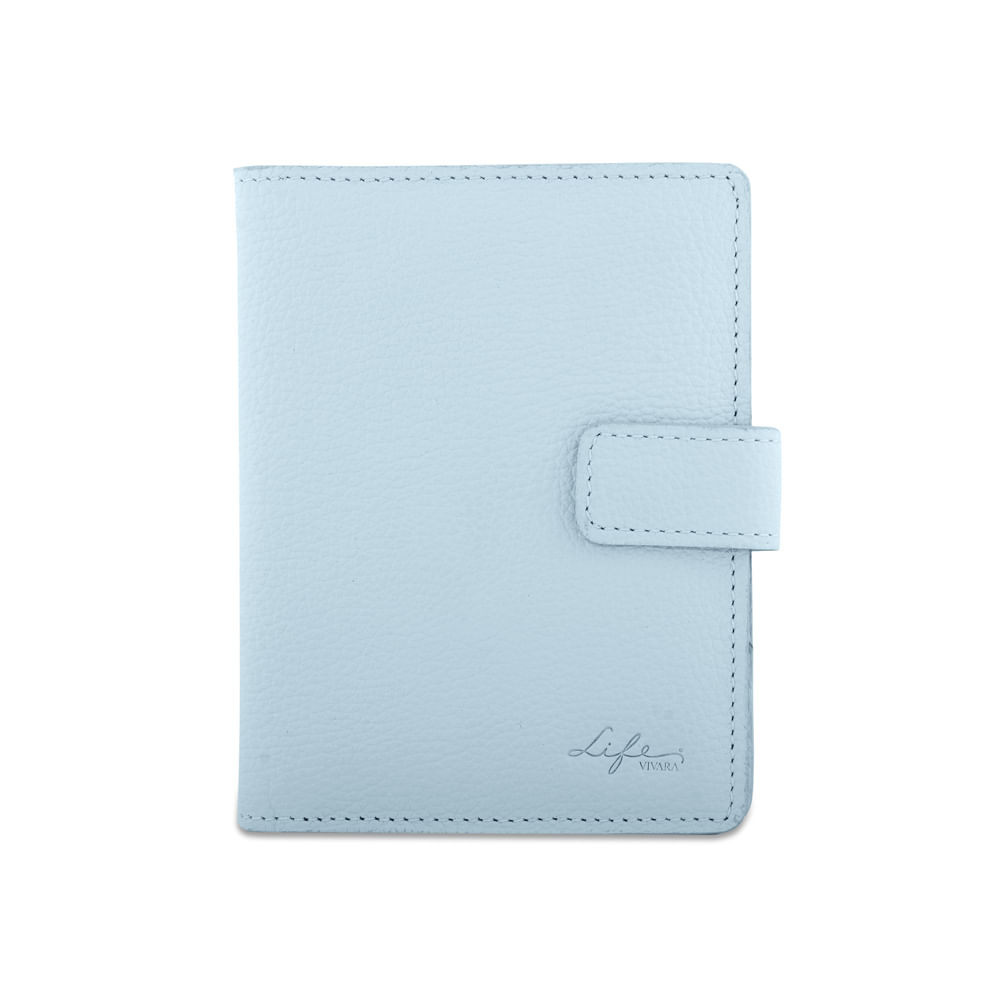 Porta Passaporte Life em Couro Verde e Azul