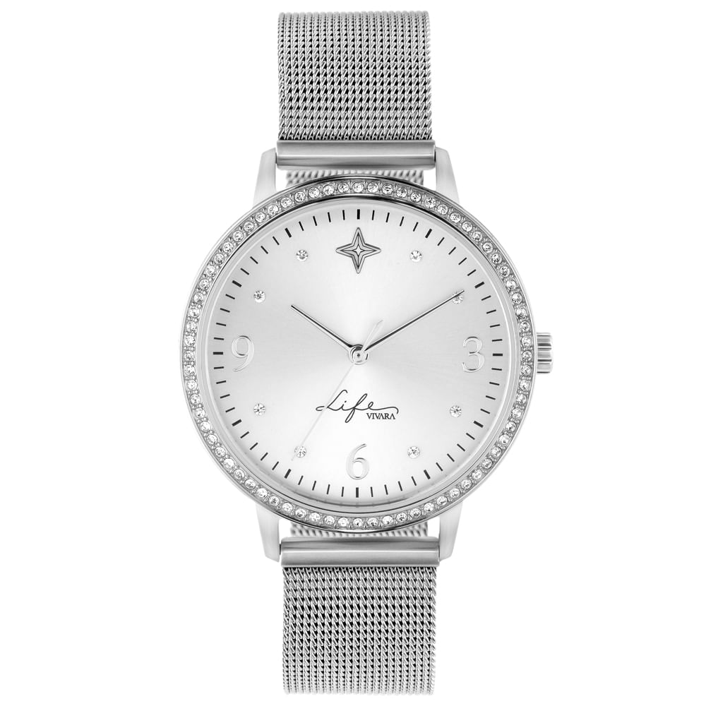 Relógio Life Sucesso Feminino Aço Prateado