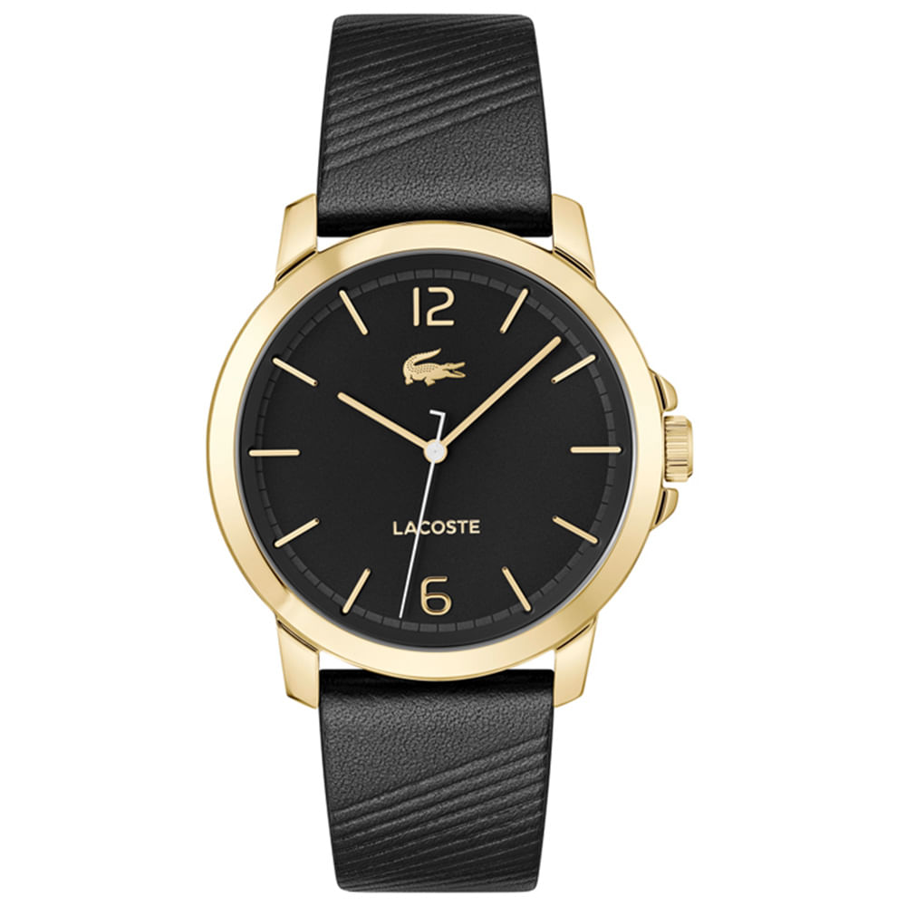 Relógio Lacoste Masculino Couro Preto 2011276